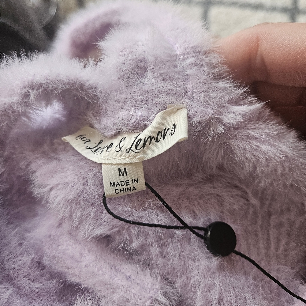 For Love And Lemons Lilac Fuzzy Devon Bralette Medium - Picture 7 of 8